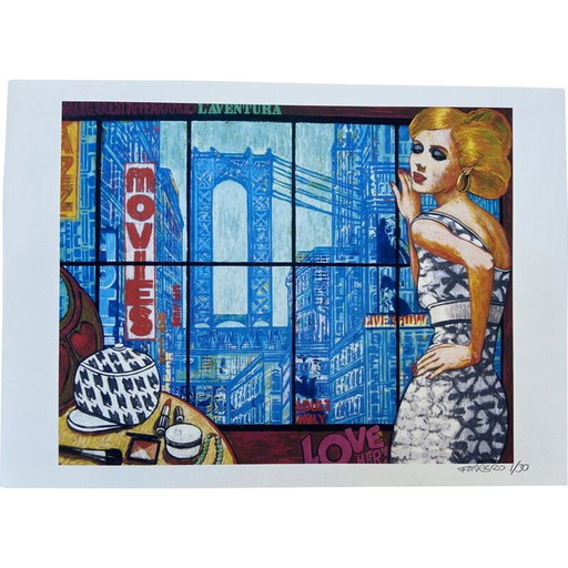 Vintage litho l'aventura van Marc Ferrero