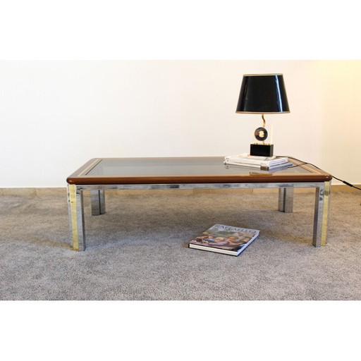 Vintage beuken salontafel van Romeo Rega, Italië 1970