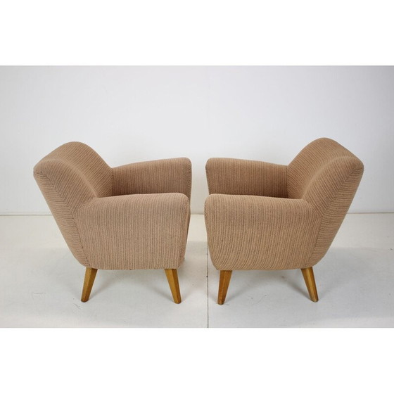 Image 1 of Paar vintage clubfauteuils, Tsjecho-Slowakije 1970