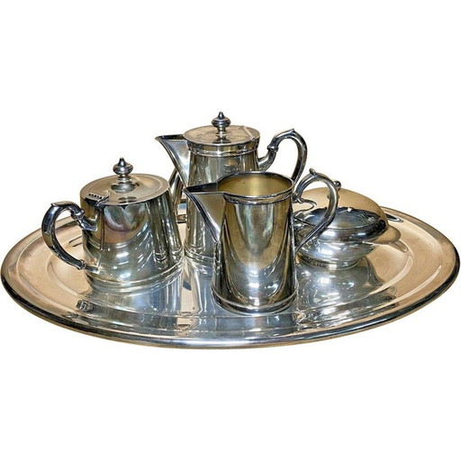 Vintage koffieset van verzilverd metaal