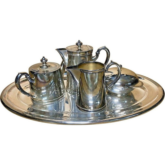 Image 1 of Vintage koffieset van verzilverd metaal