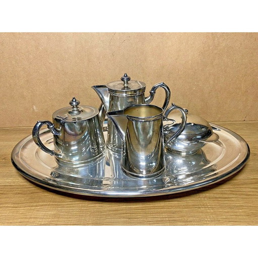 Vintage koffieset van verzilverd metaal