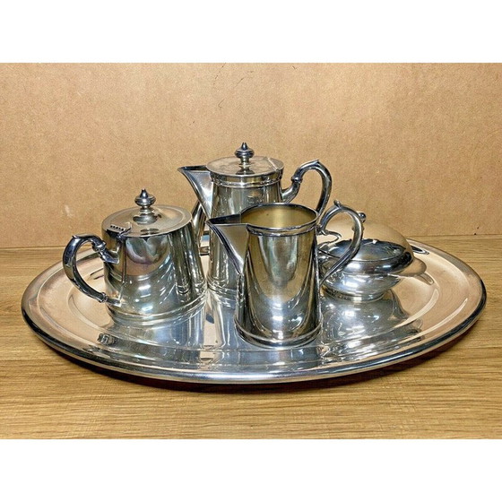 Image 1 of Vintage koffieset van verzilverd metaal