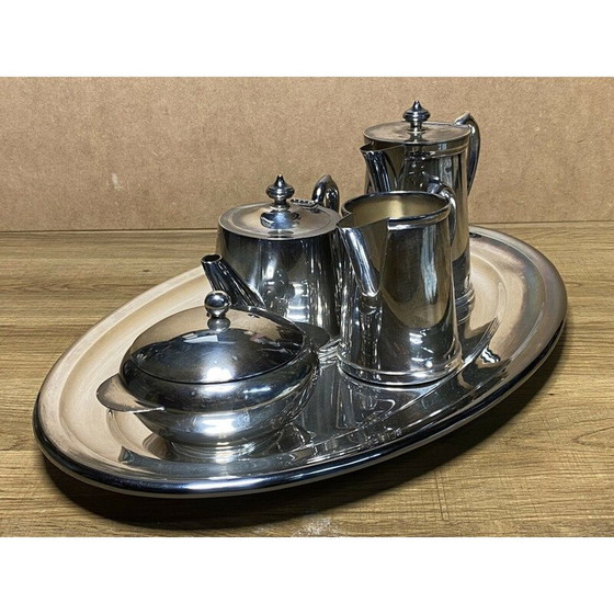 Image 1 of Vintage koffieset van verzilverd metaal