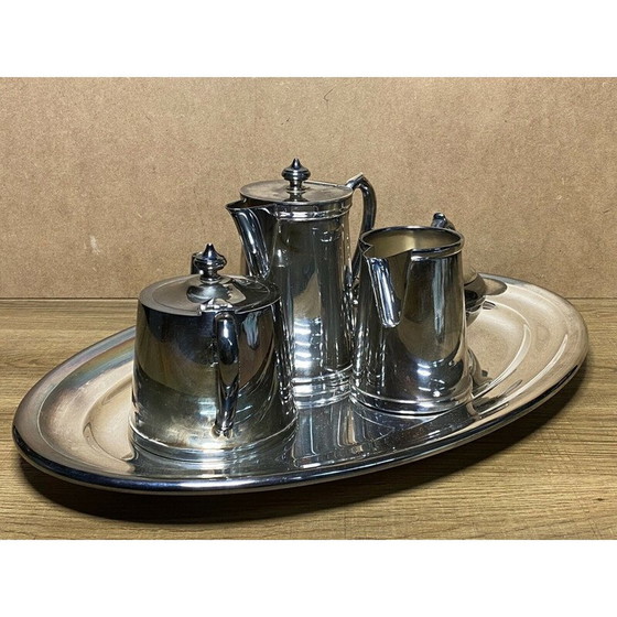 Image 1 of Vintage koffieset van verzilverd metaal