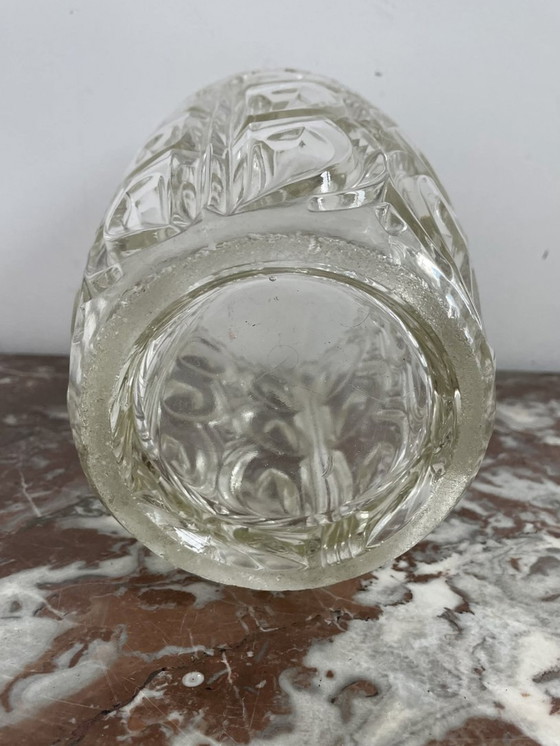 Image 1 of Grote en brede vaas, Vintage gegoten glas