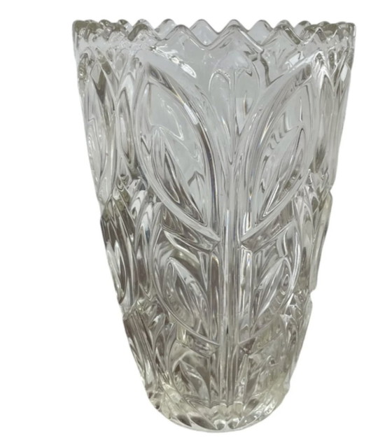 Image 1 of Grote en brede vaas, Vintage gegoten glas