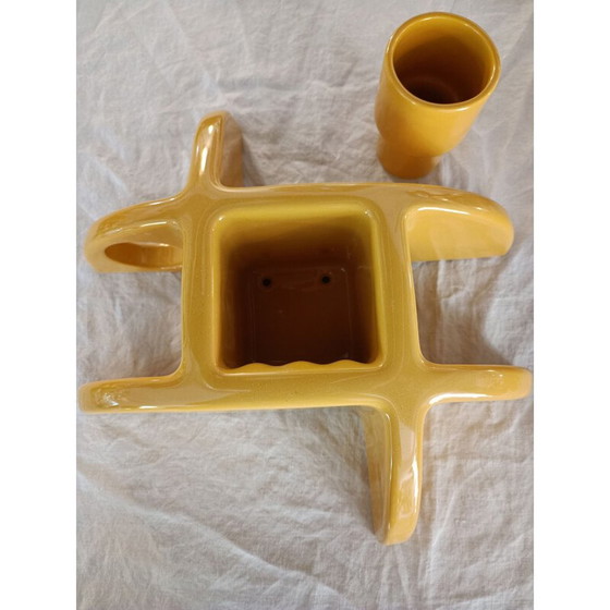 Image 1 of Paar zeepbakjes van vintage keramiek, Italië 1970