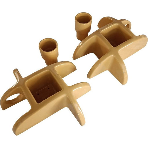 Paar zeepbakjes van vintage keramiek, Italië 1970