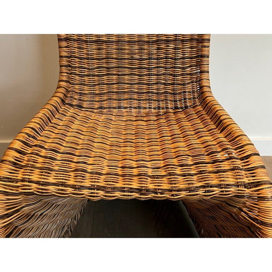 Image 1 of Set van 4 vintage gebogen rotanstoelen, Frankrijk 1970