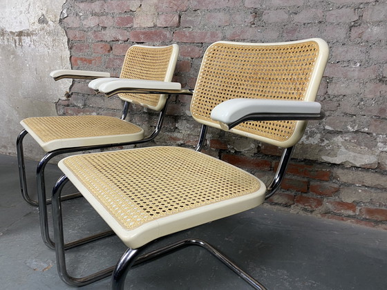 Image 1 of 3x Thonet S 64 sledestoelen van Marcel Breuer