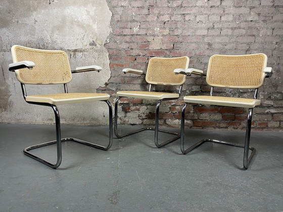 Image 1 of 3x Thonet S 64 sledestoelen van Marcel Breuer