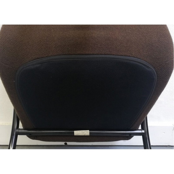 Image 1 of Vintage Airborne fauteuil in bruine stof en zwarte skaistrepen