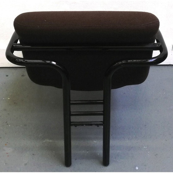 Image 1 of Vintage Airborne fauteuil in bruine stof en zwarte skaistrepen