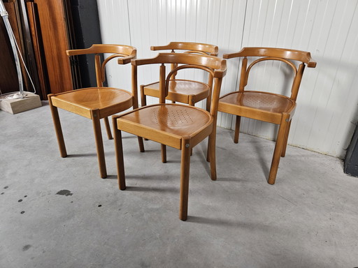 Vintage stoelen, 4 stuks, beuken