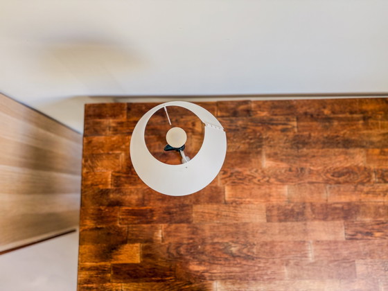 Image 1 of Massief Eiken Houten Bureau Met Geïntegreerde Designlamp