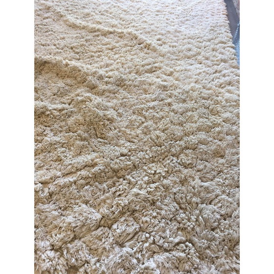 Image 1 of Scandinavisch vintage katoenen vloerkleed in wit, 1970