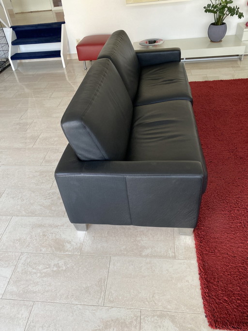 De Sede  Ds-0017/103! Met Hoge Rug Zwart Leer Aluminium Gepolijst