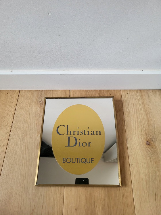 Image 1 of Rechthoekige Spiegel, Boutique Christian Dior, Metaal Goudkleurig