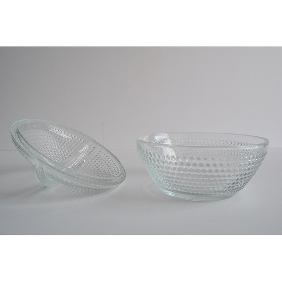 Image 1 of Vintage glazen snoepkom door Adolf Matura voor Libochovice glasfabriek, 1970