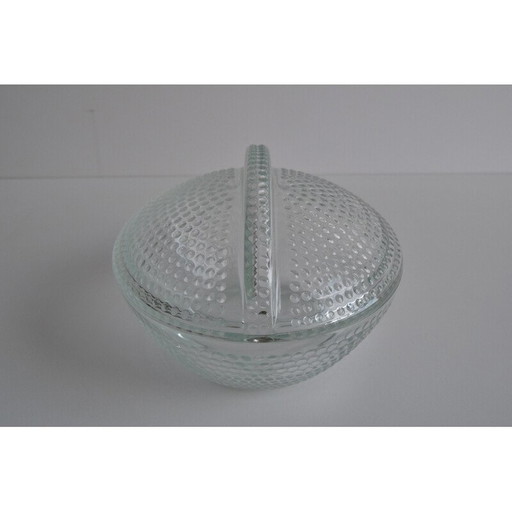 Vintage glazen snoepkom door Adolf Matura voor Libochovice glasfabriek, 1970