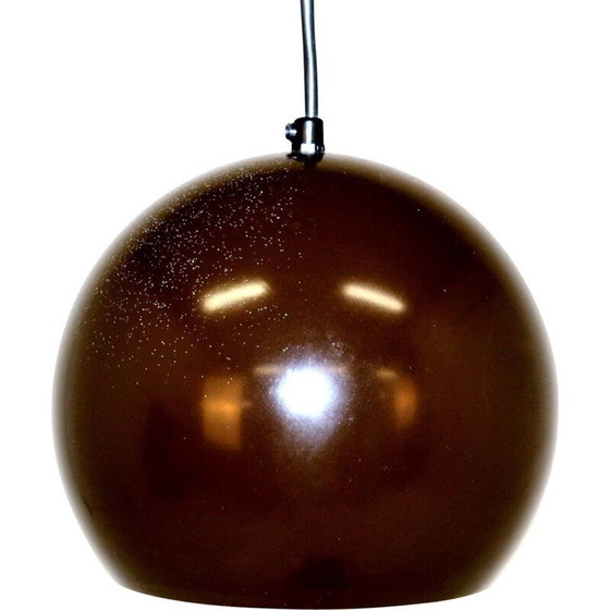 Image 1 of Paar Scandinavische vintage bolvormige metalen hangers, Zweden, 1970