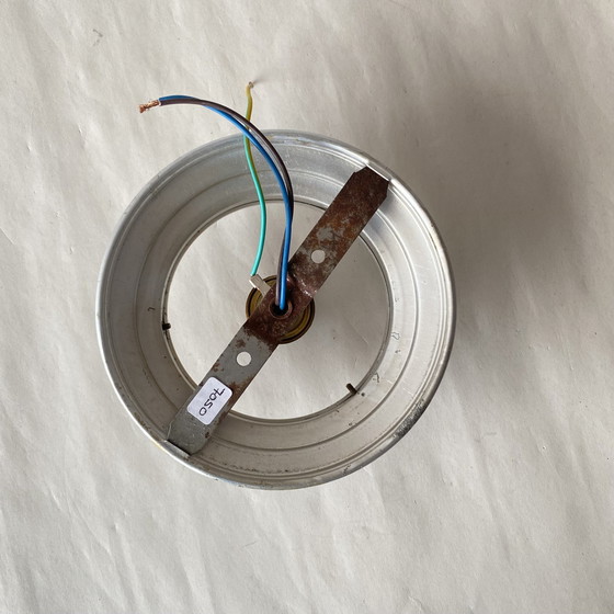 Image 1 of Globe Plafondlamp Wit Glas Opaline Wandlamp Aluminium Montagevoet