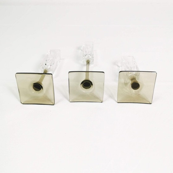 Image 1 of Set van 3 vintage kristallen kandelaars van Rosenthal voor G. Jensen, Duitsland 1970