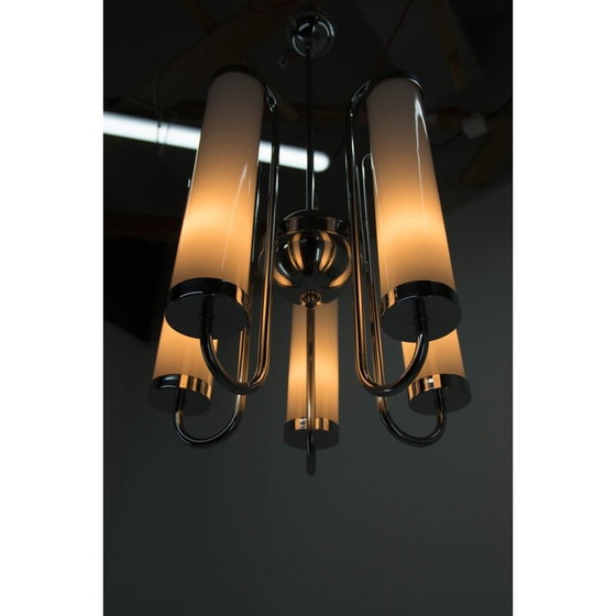 Image 1 of Vintage bauhaus kroonluchter met 5 takken, 1930