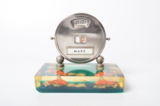 Image 1 of Eeuwigdurende kalender van Lucite & Chroom