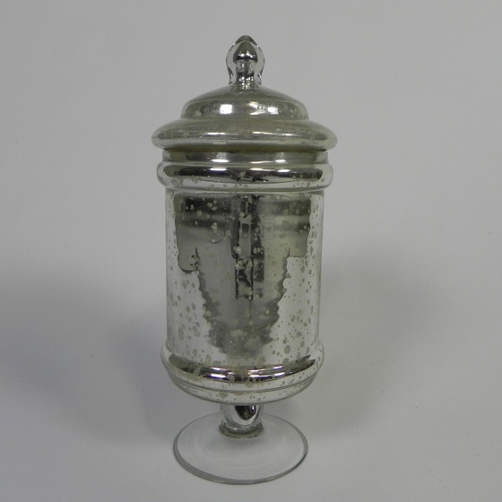 Image 1 of Kwikzilveren Pot Met Deksel, Apothekerspot, Rond 1900 (Armeluiszilver)