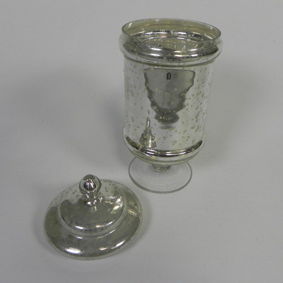 Image 1 of Kwikzilveren Pot Met Deksel, Apothekerspot, Rond 1900 (Armeluiszilver)