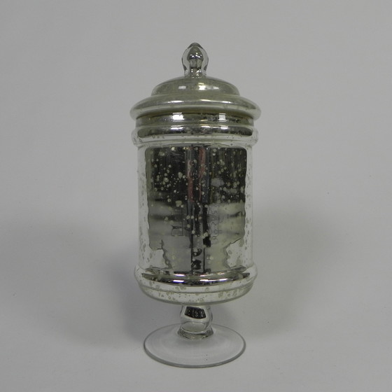 Image 1 of Kwikzilveren Pot Met Deksel, Apothekerspot, Rond 1900 (Armeluiszilver)