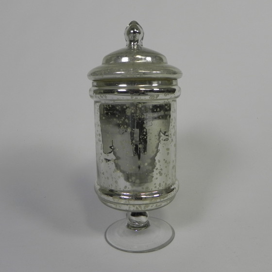 Image 1 of Kwikzilveren Pot Met Deksel, Apothekerspot, Rond 1900 (Armeluiszilver)