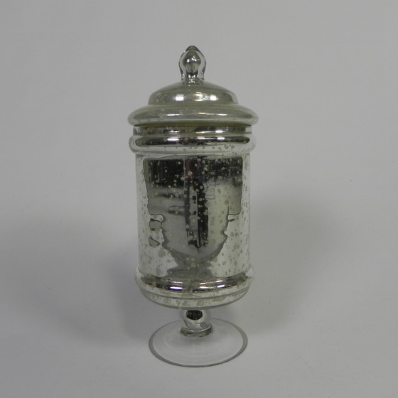 Image 1 of Kwikzilveren Pot Met Deksel, Apothekerspot, Rond 1900 (Armeluiszilver)