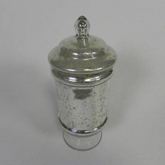 Image 1 of Kwikzilveren Pot Met Deksel, Apothekerspot, Rond 1900 (Armeluiszilver)