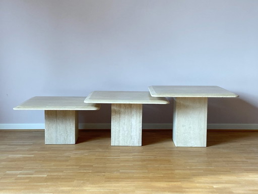 Travertin Tafel Set Natuursteen Sofa Tafel Bijzettafel