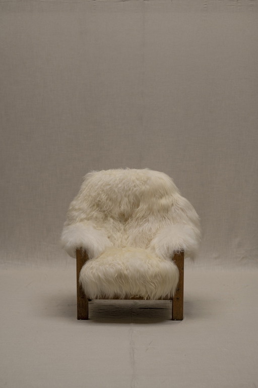 Fauteuil 'Yeti' in schapenbekleding