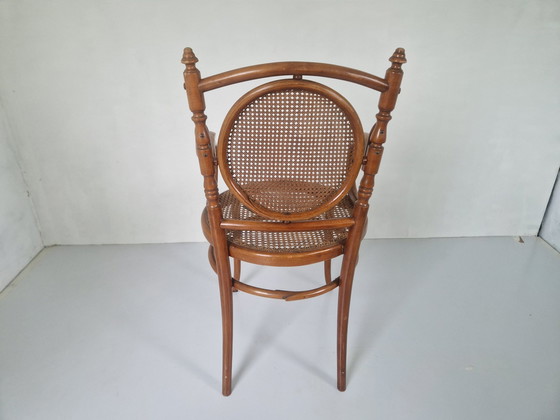 Image 1 of Antieke Bentwood en rieten stoel van Josef Hoffman