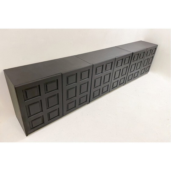 Image 1 of Mid Century zwart Brutalistisch dressoir