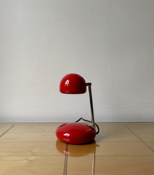 Vintage tafellamp, bureaulamp, 1970S, ruimtetijdperk, rood - telescopische uitschuifbare lamp, Mid Century, Spoetnik ontwerp