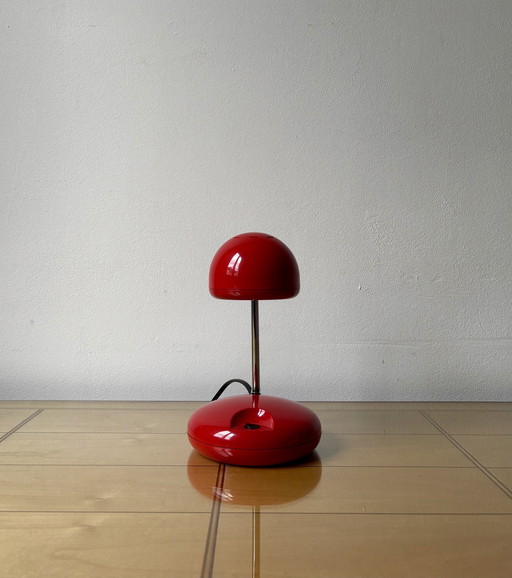 Vintage tafellamp, bureaulamp, 1970S, ruimtetijdperk, rood - telescopische uitschuifbare lamp, Mid Century, Spoetnik ontwerp