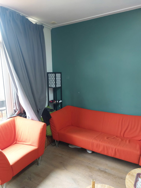 Image 1 of Harvink New Jazz 3-zitsbank + fauteuil Kvadrat stoffering