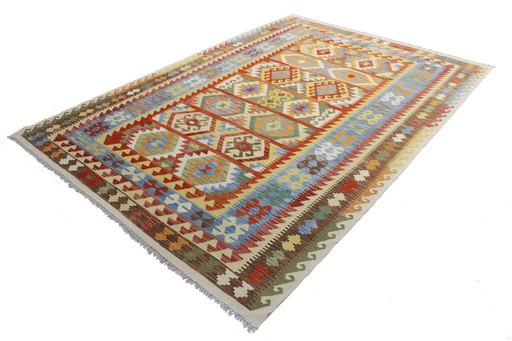 Originele oude stijl Kelim Afghan 298 X 208 Cm Top staat