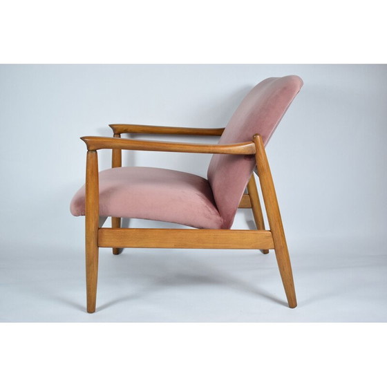 Image 1 of Vintage fauteuil E. Homa, roze fluweel 1960