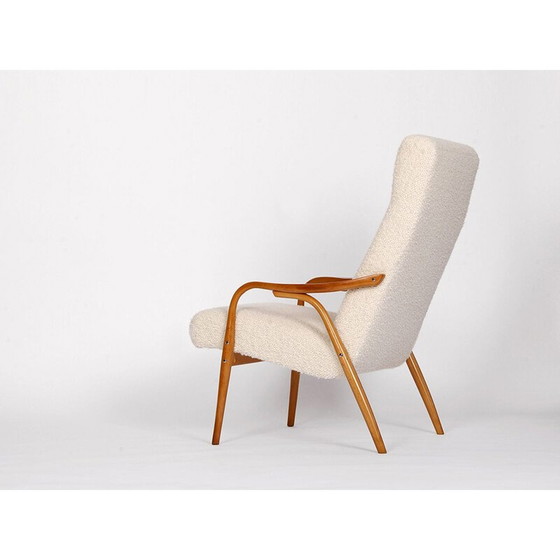 Image 1 of Mid century boucle fauteuil van Antonin Suman voor Ton, Tsjecho-Slowakije 1950