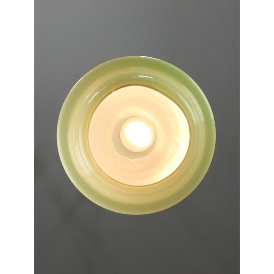 Image 1 of Vintage hanglamp van groen glas en messing, Italië