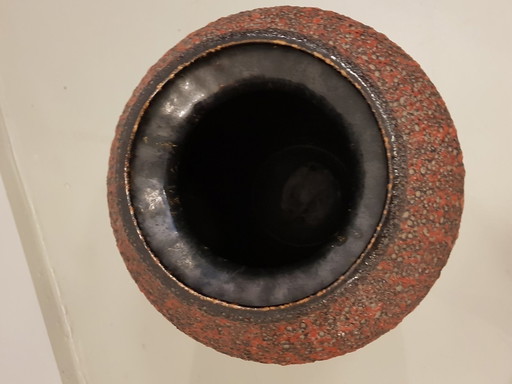 Vintage Duitse Keramische Vette Lavavaas van Wilhelm Fohr