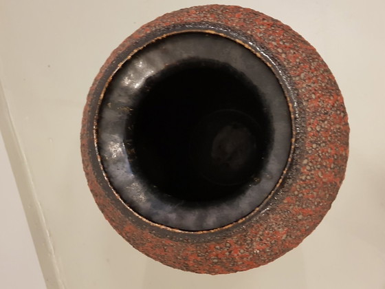 Image 1 of Vintage Duitse Keramische Vette Lavavaas van Wilhelm Fohr