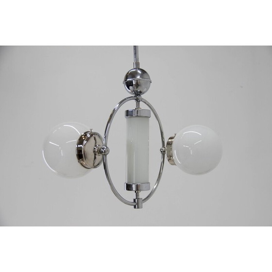 Image 1 of Vintage kroonluchter van opaline glas, jaren 1930